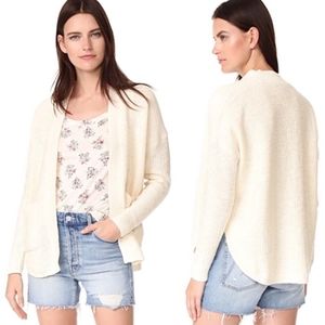 Madewell Skipper Cardigan Sweater Open Front Woven Knit Off-white Seasonless XXS
